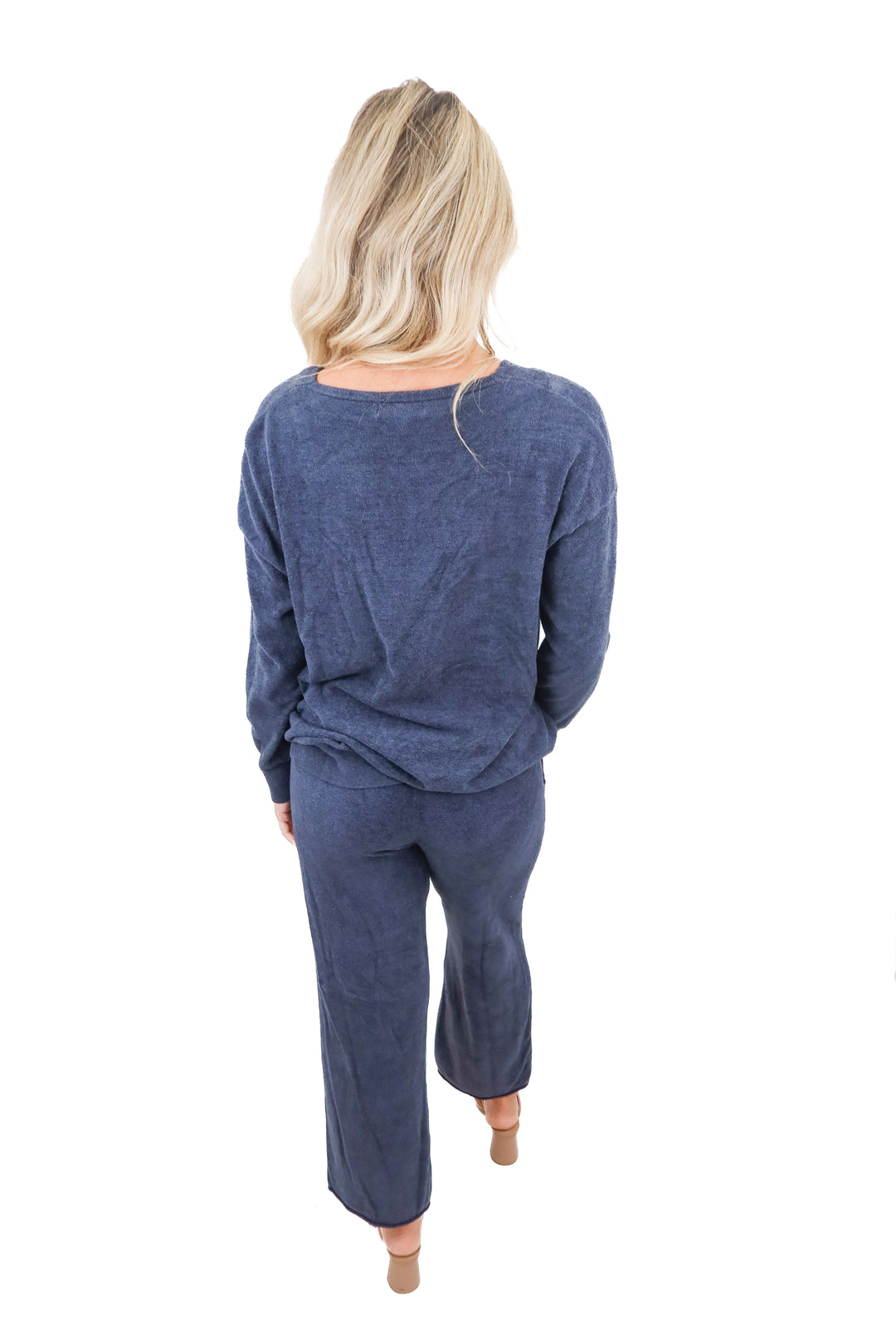 barefoot dreams blue lounge set (s; retail $240)