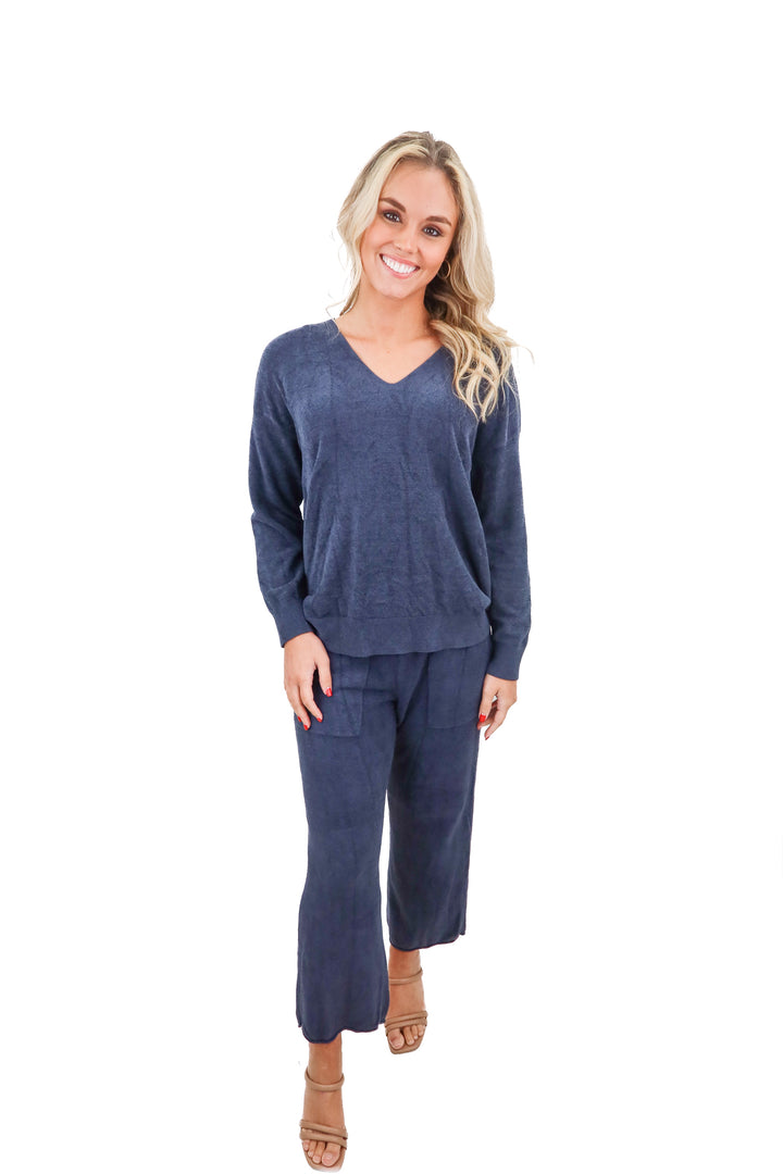 barefoot dreams blue lounge set (s; retail $240)