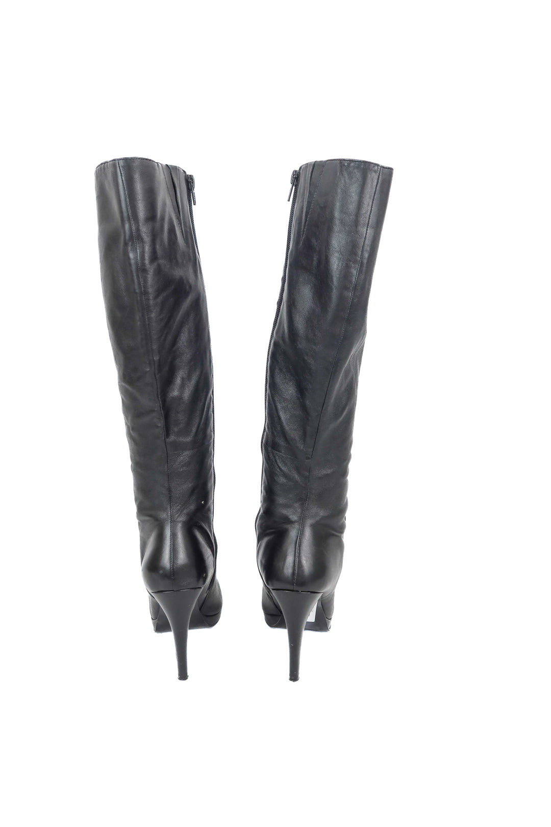 Nine West tall black leather boots (8)