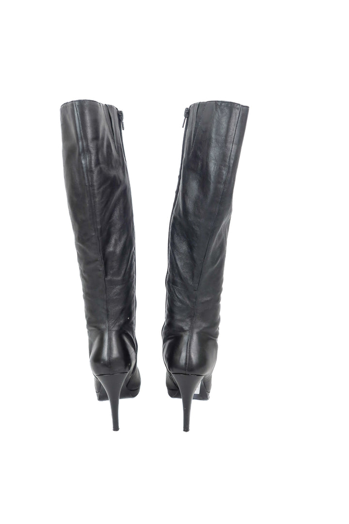 Nine West tall black leather boots (8)