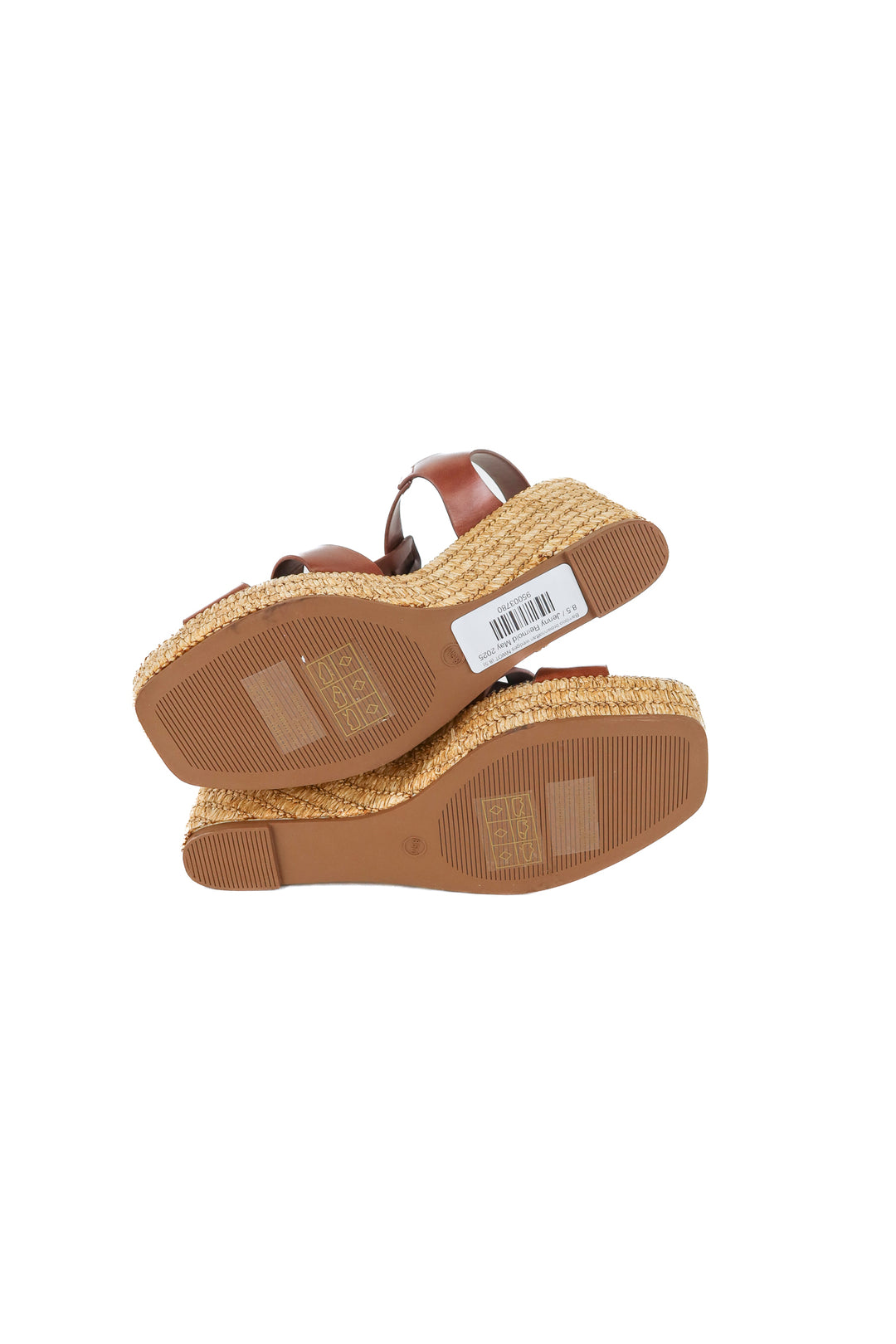Bamboo brown/rattan wedges NWOT (8.5; retail $40)