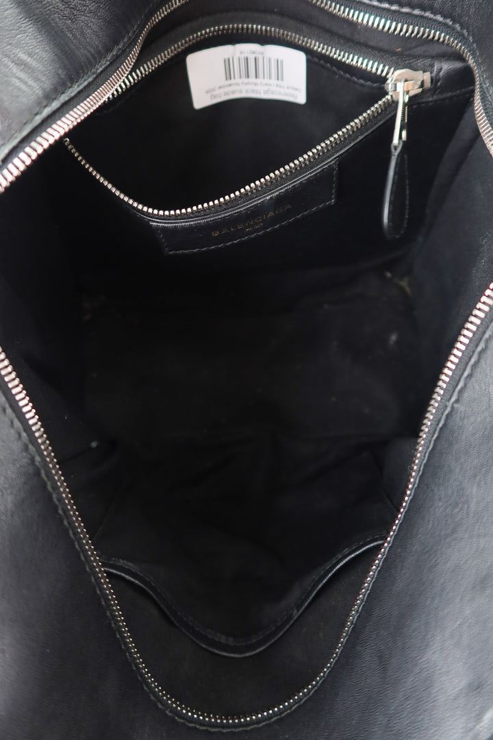 Balenciaga Bazaar shopper black leather bag