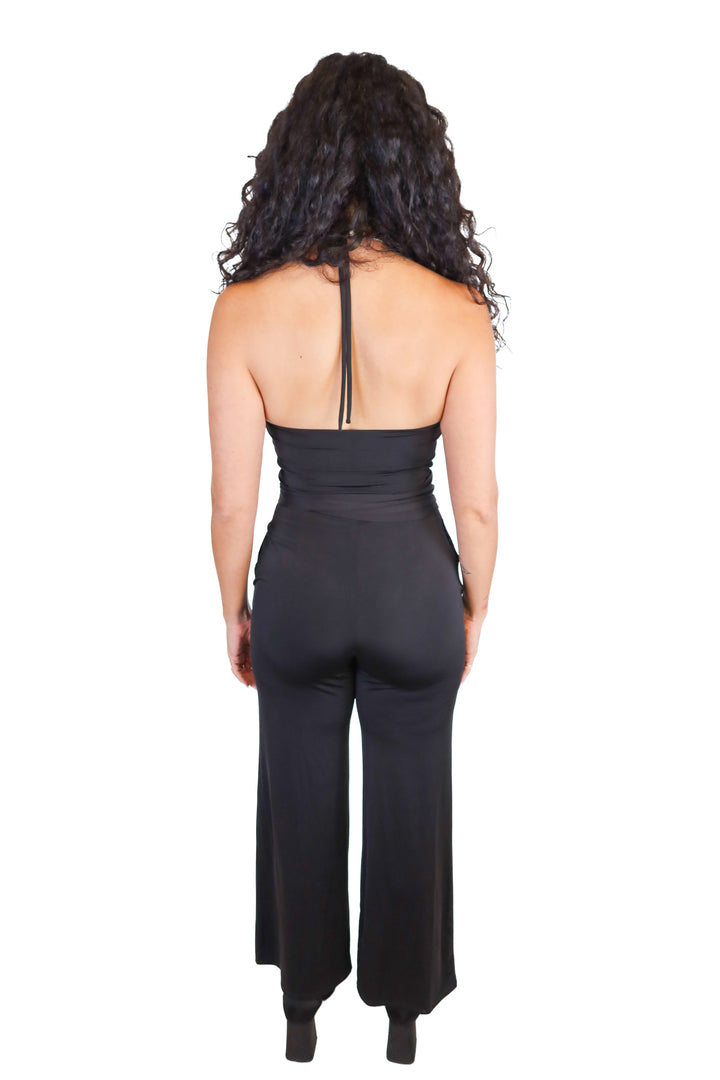 Majorelle black halter jumpsuit (XXS)