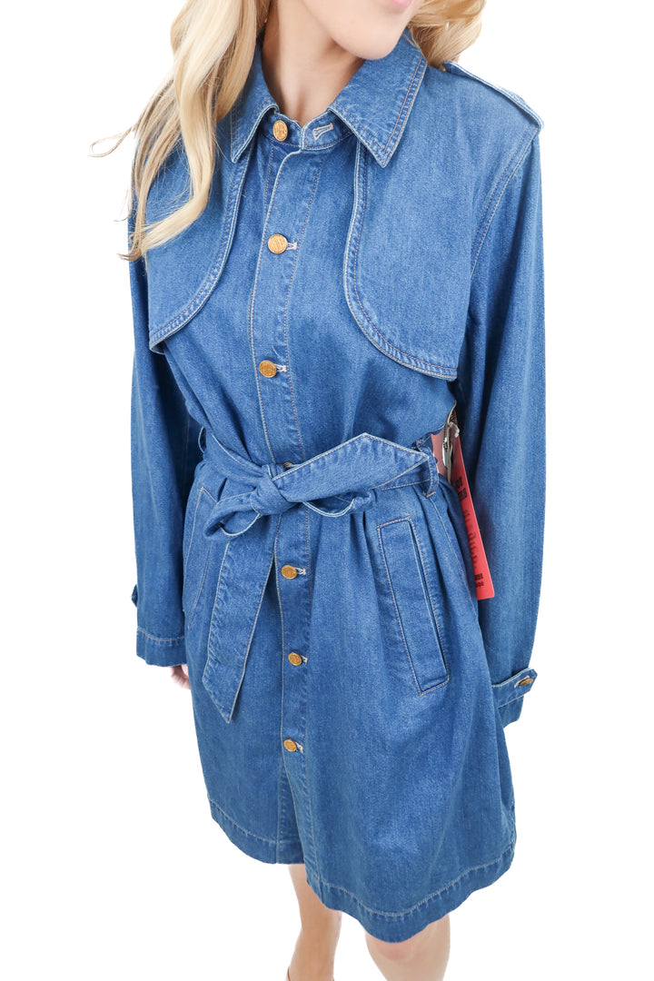 mother medium wash trench coat NWT (s; retail $350)
