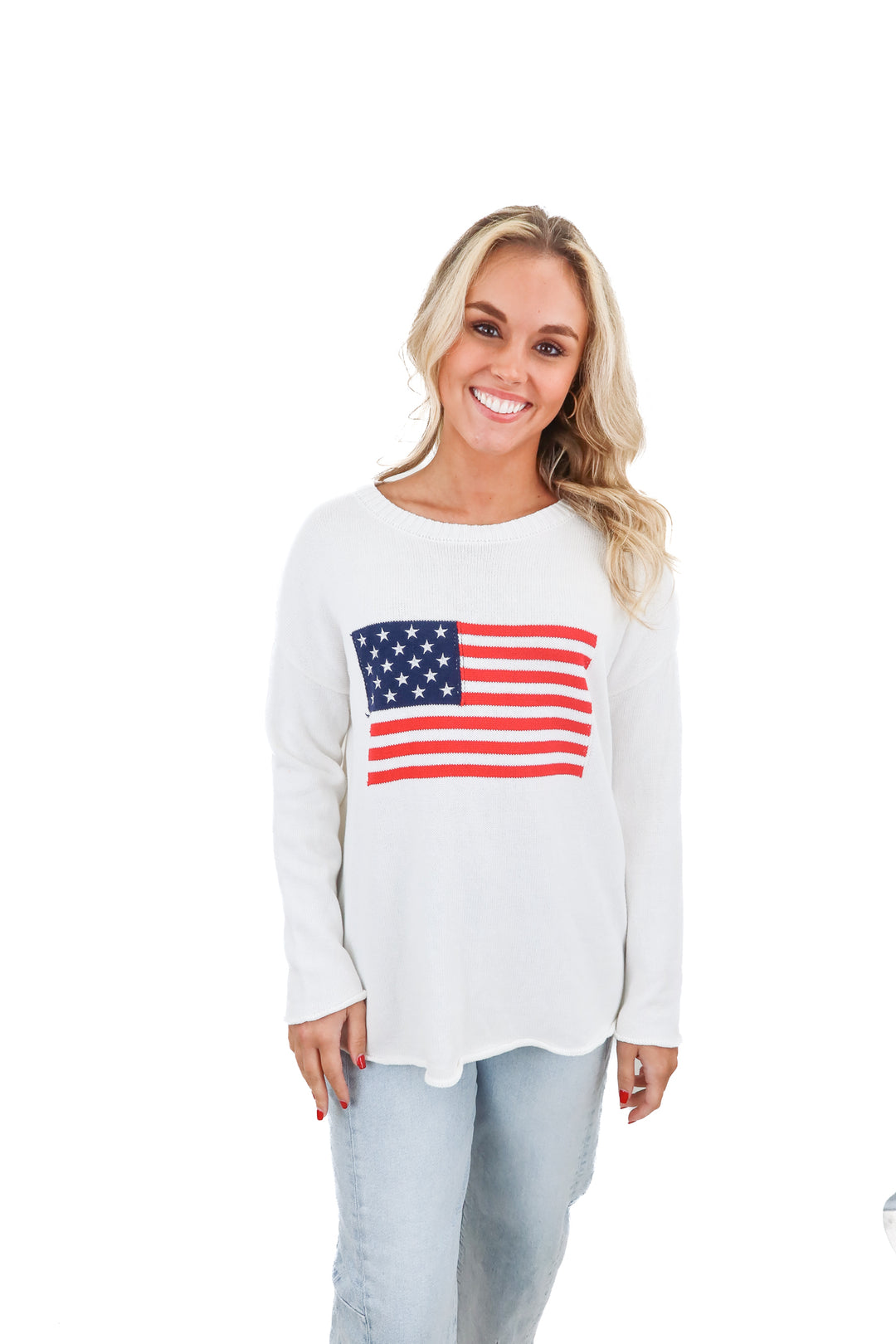 newport knits american flag sweater (s; retail $130)