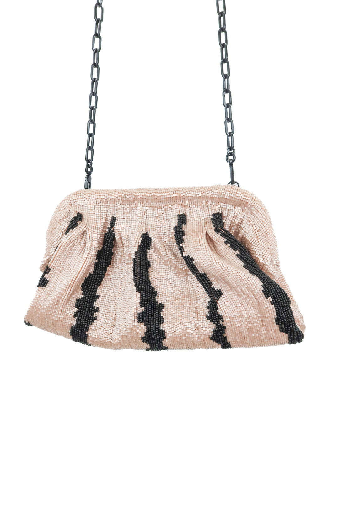 Brackish black and cream beaded clutch (retail $395)