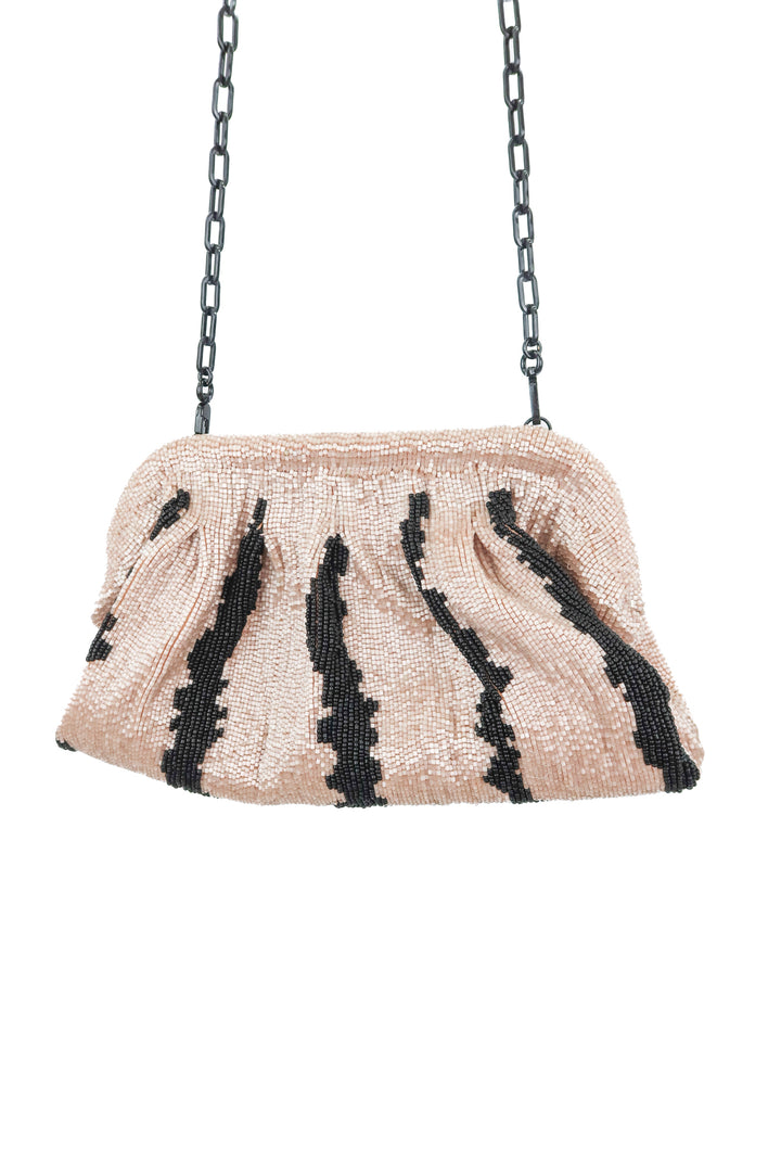 Brackish black and cream beaded clutch (retail $395)