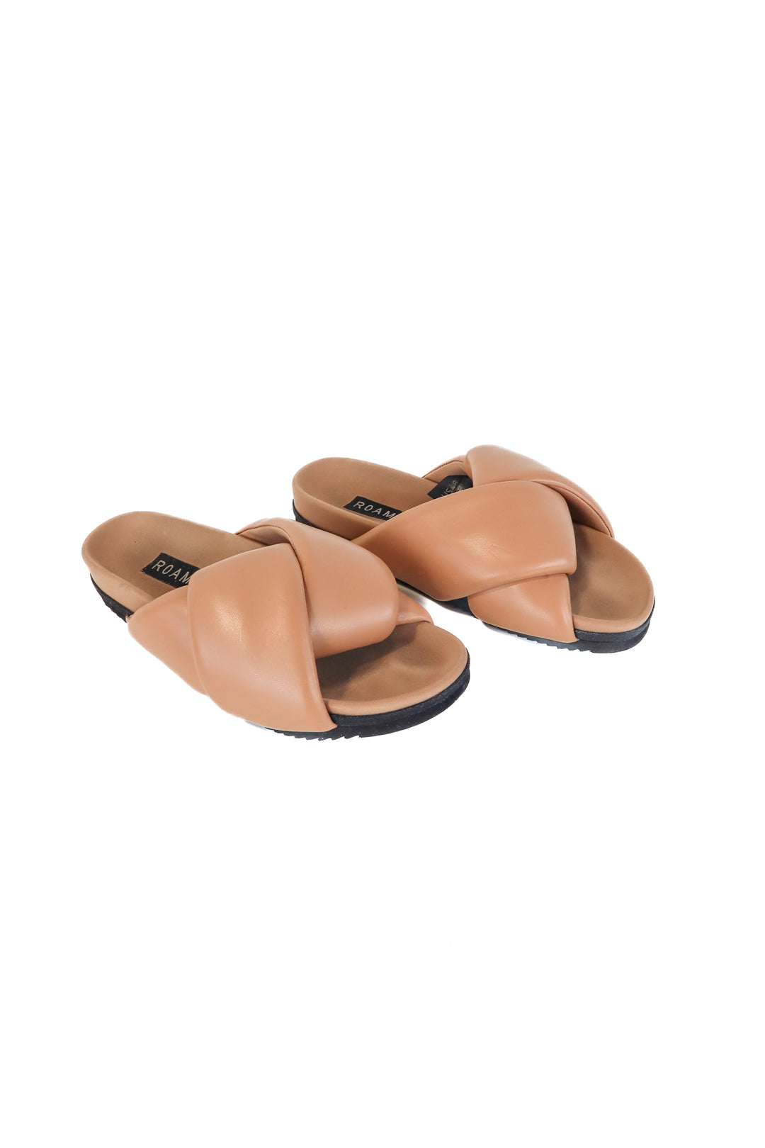 roam brown cloud sandals (8; retail $165)