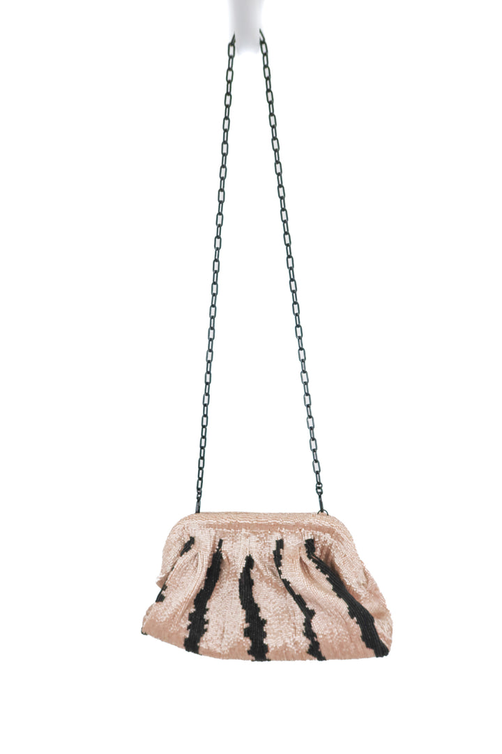 Brackish black and cream beaded clutch (retail $395)