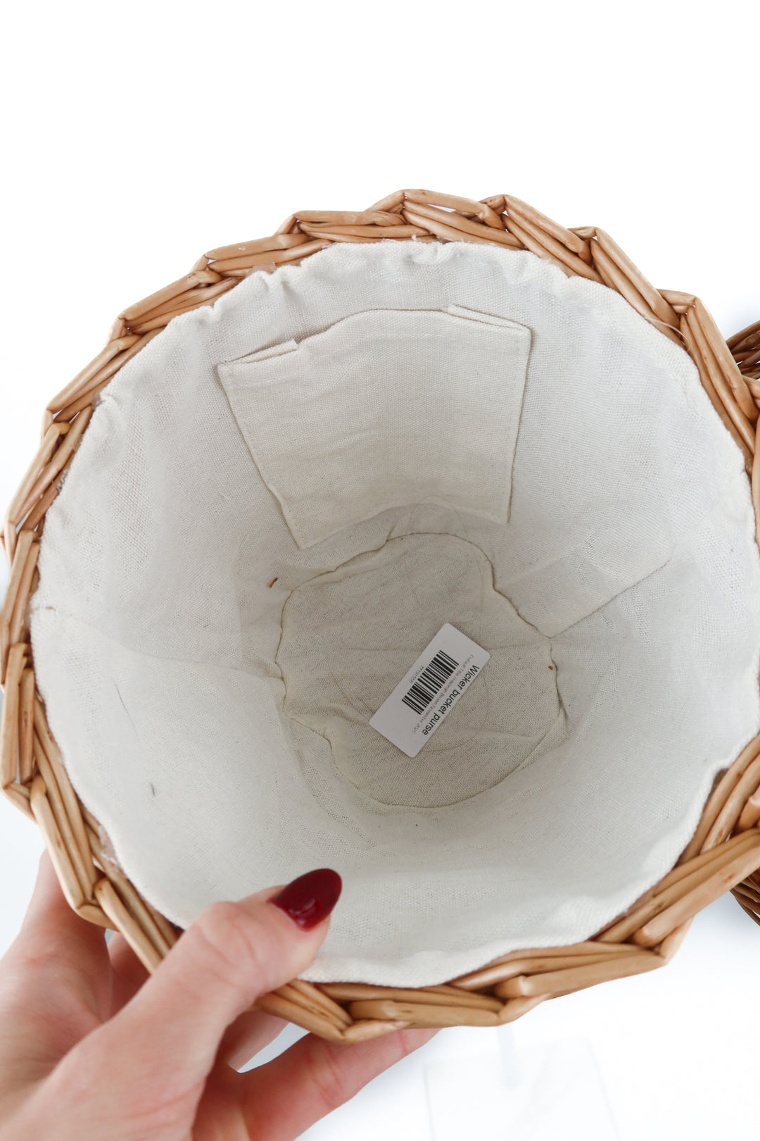 Wicker bucket purse