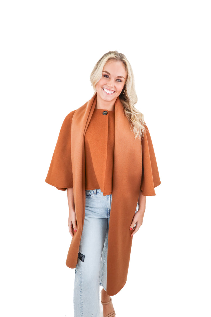stockholm atelier brown wool shawl/scarf set NWT (retail $149)