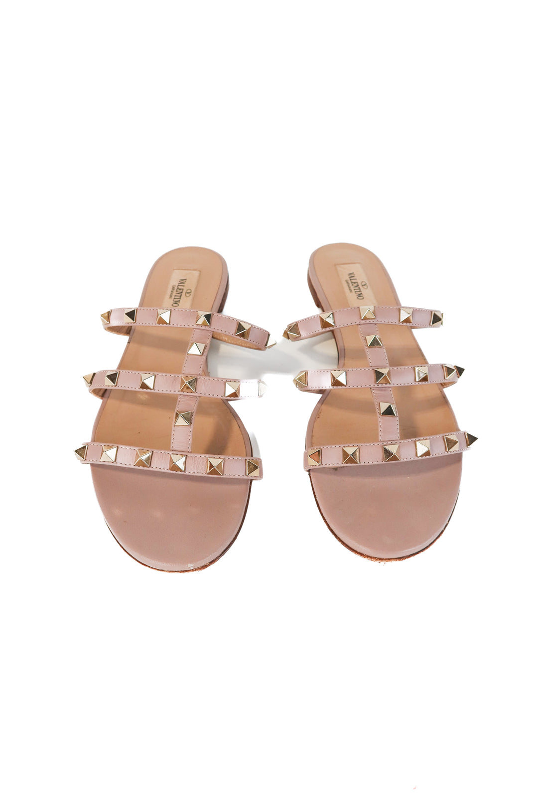 valentino taupe studded sandals (38/ US7.5-8; retail $614)
