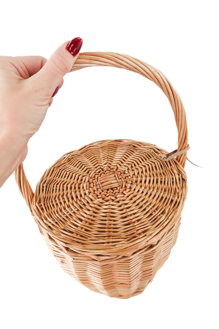 Wicker bucket purse