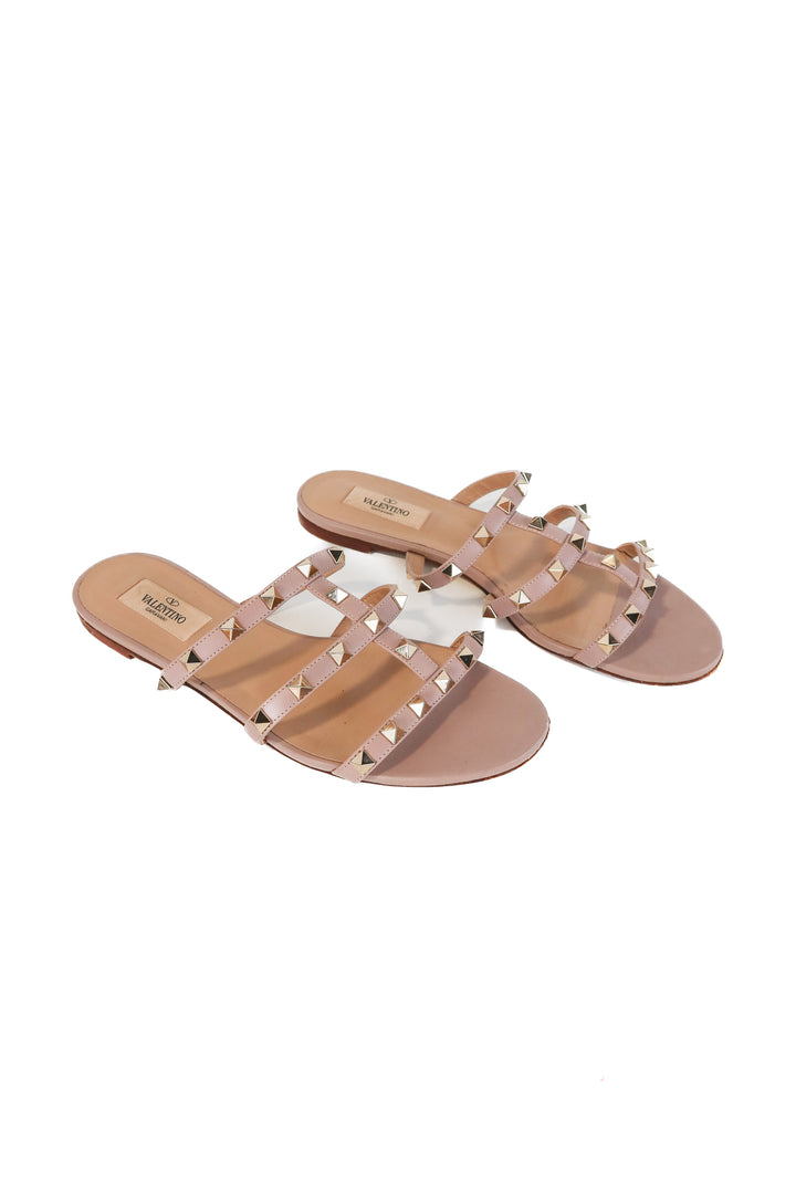 valentino taupe studded sandals (38/ US7.5-8; retail $614)
