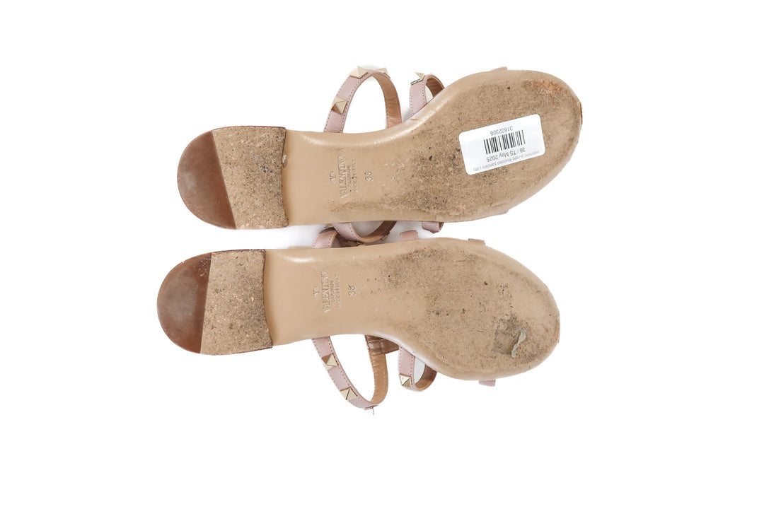 valentino taupe studded sandals (38/ US7.5-8; retail $614)