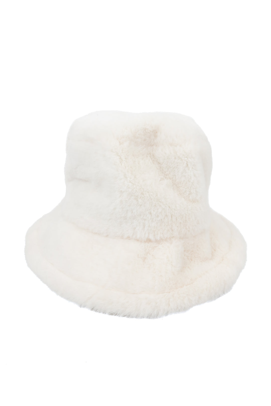 Fur cream bucket hat