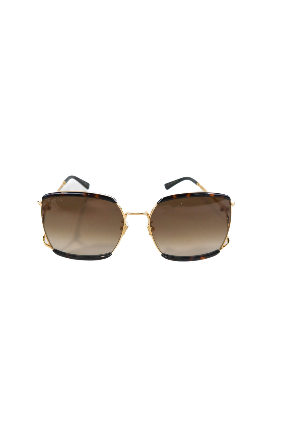 gucci square gold/tortoise sunglasses NWOT (est. retail $695)