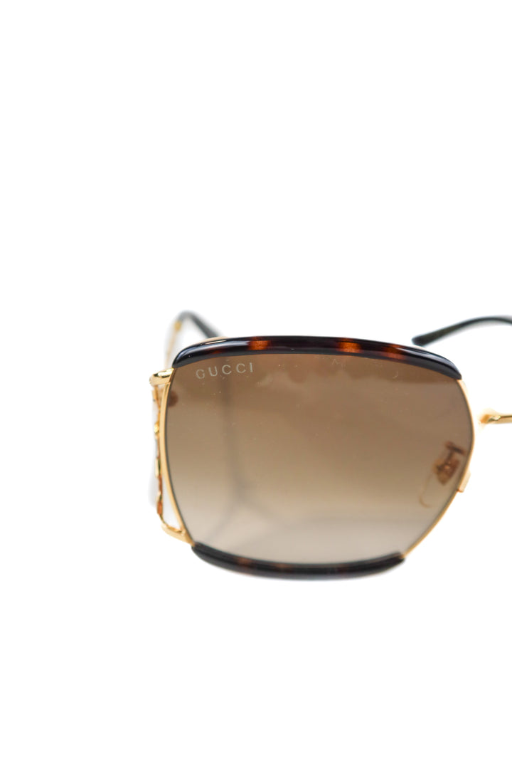 gucci square gold/tortoise sunglasses NWOT (est. retail $695)