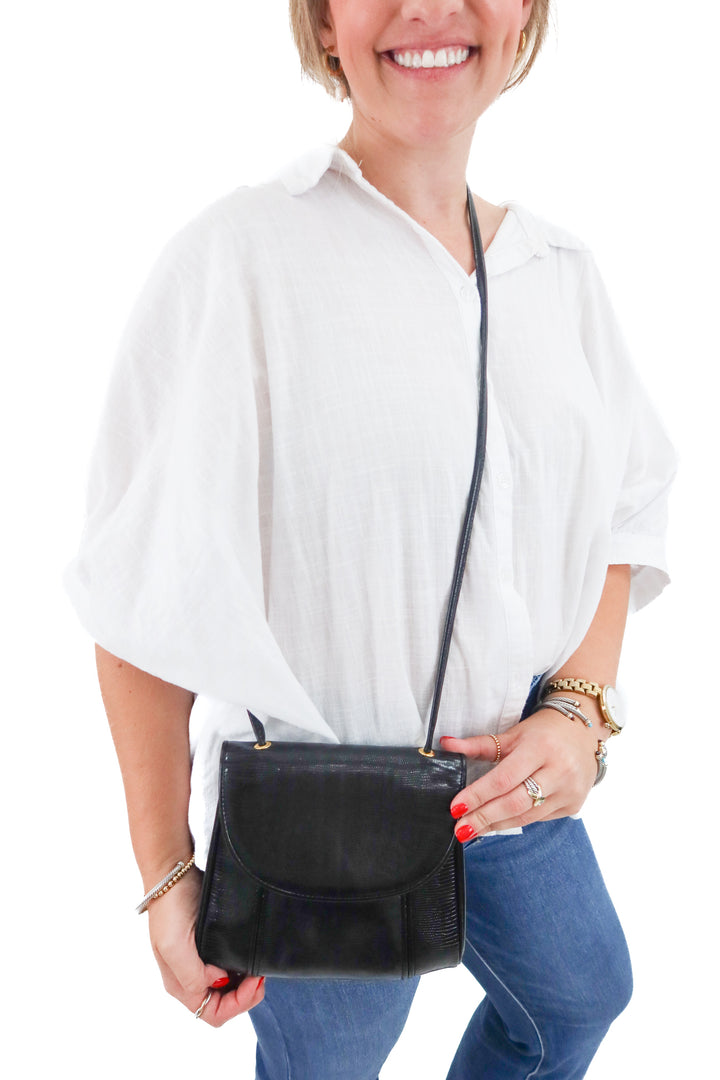 YSL Black Lizard Crossbody (vintage)