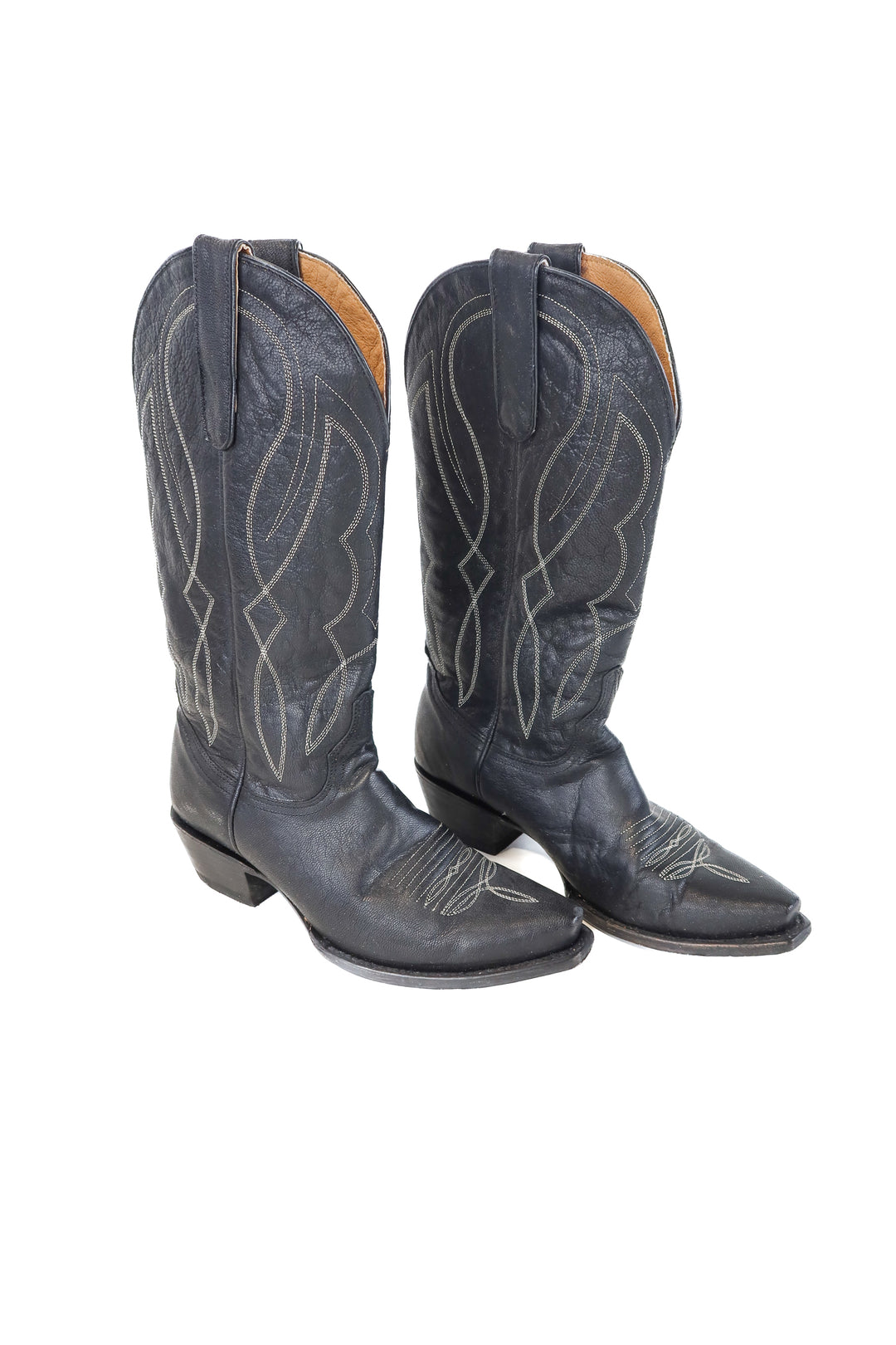 idyllwind black leather cowgirl boots (8; retail $219.50)