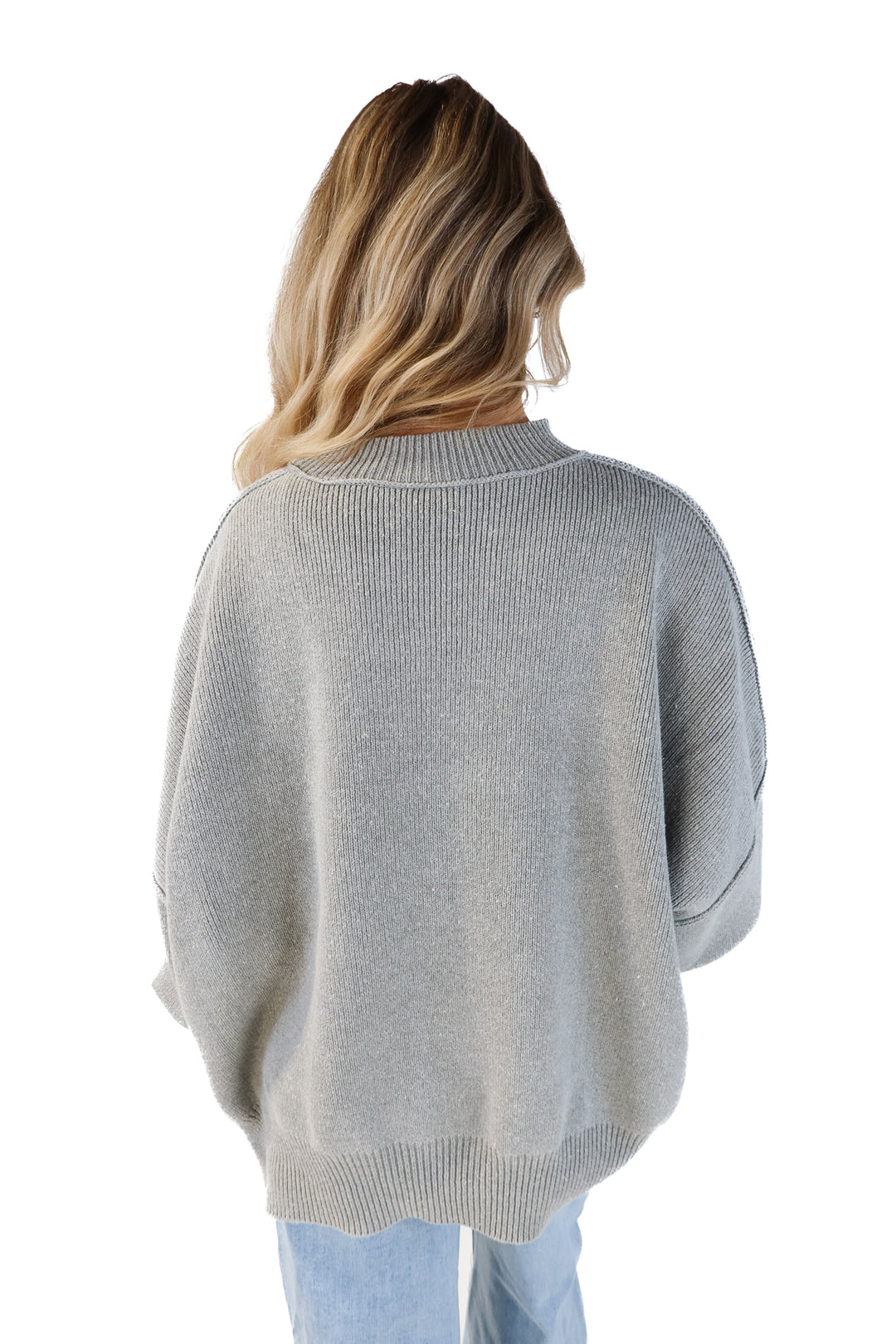 Vici grey oversized Mockneck sweater (s; retails for $58)