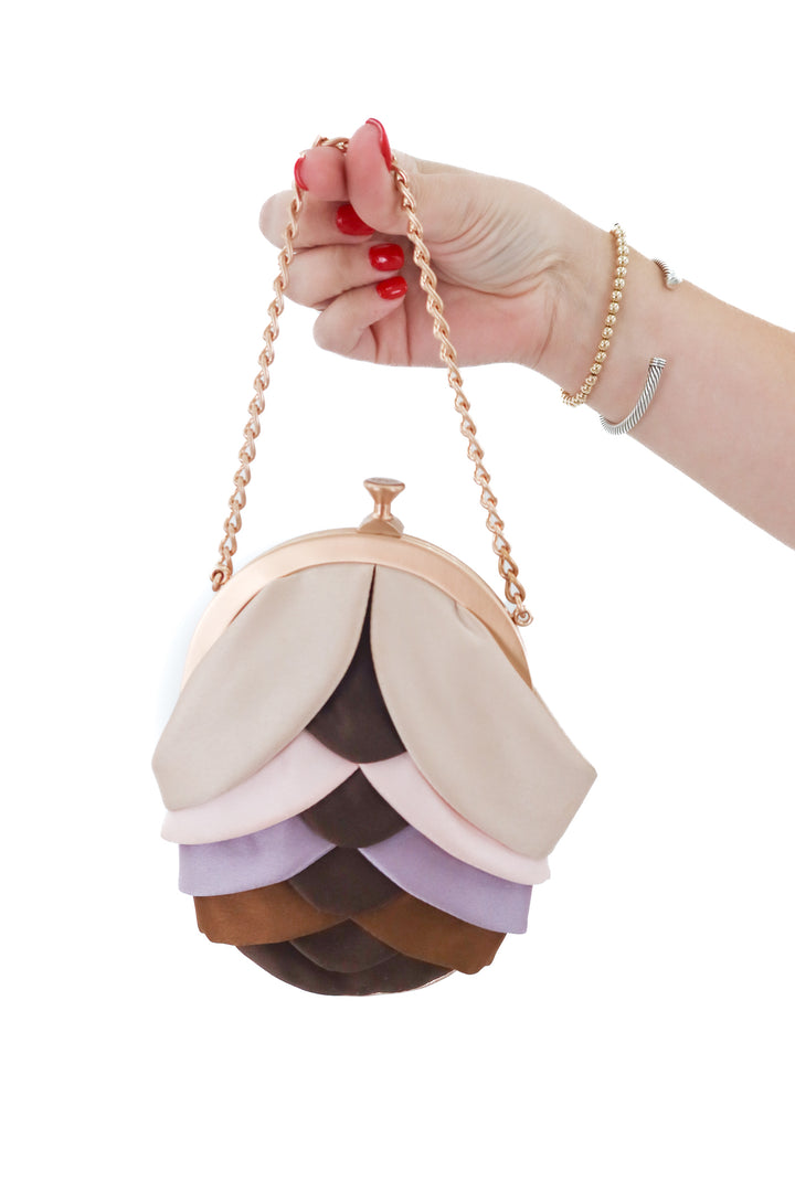 Fendi satin multicolor petal minaudiere clutch (vintage)