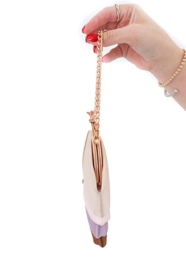 Fendi satin multicolor petal minaudiere clutch (vintage)