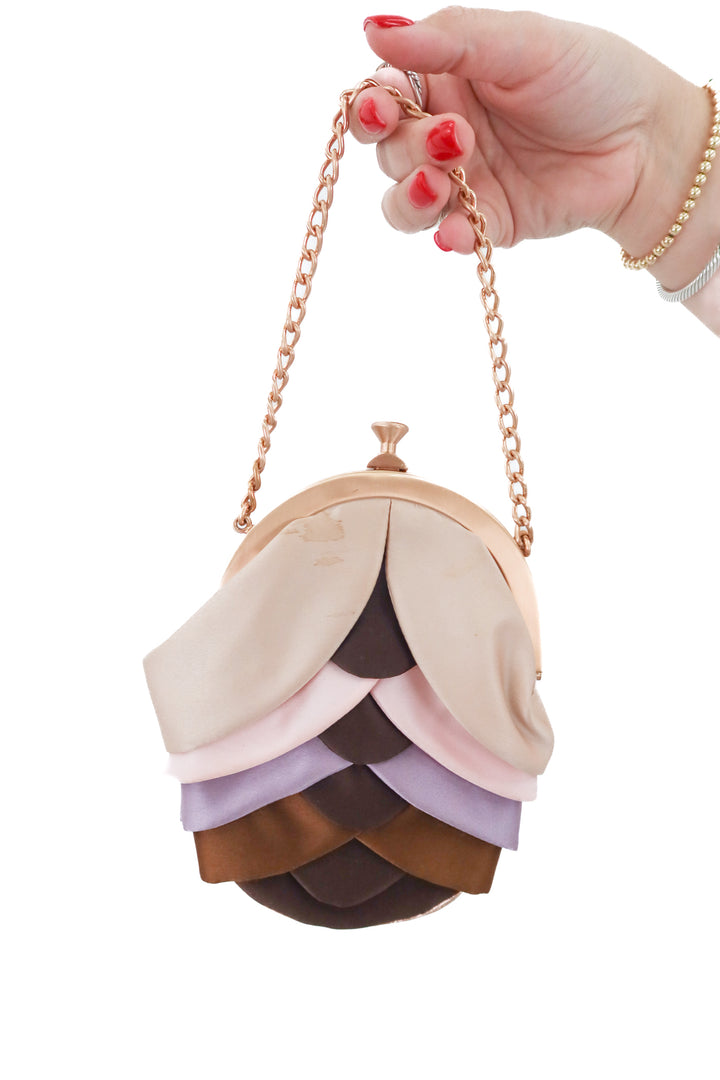 Fendi satin multicolor petal minaudiere clutch (vintage)