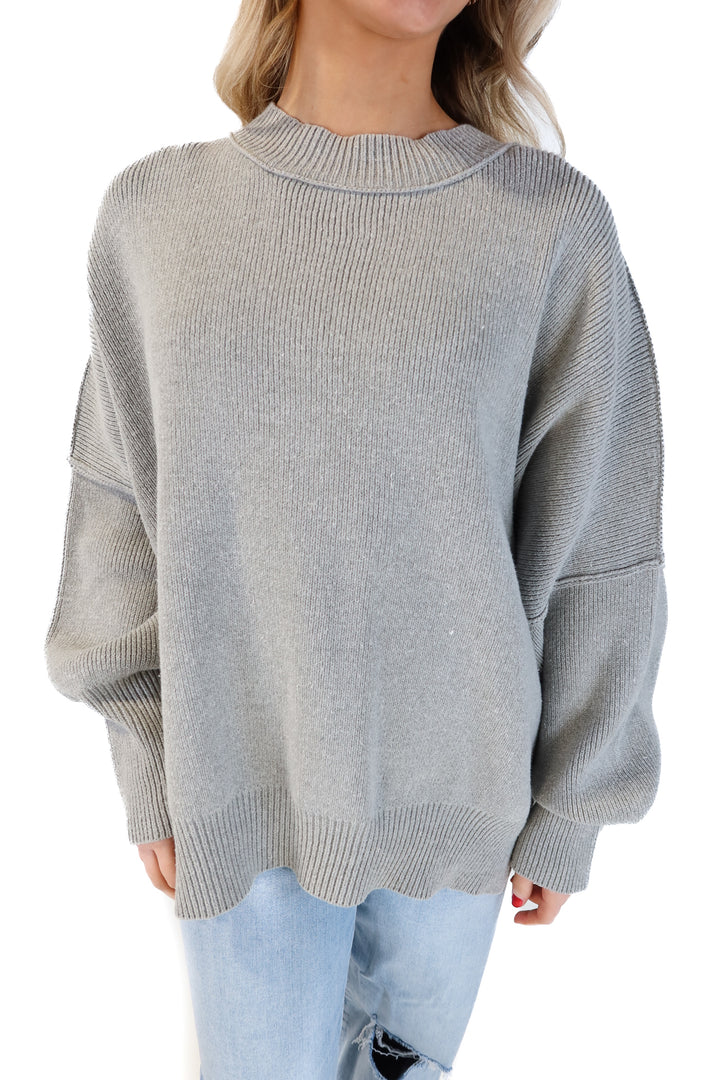 Vici grey oversized Mockneck sweater (s; retails for $58)