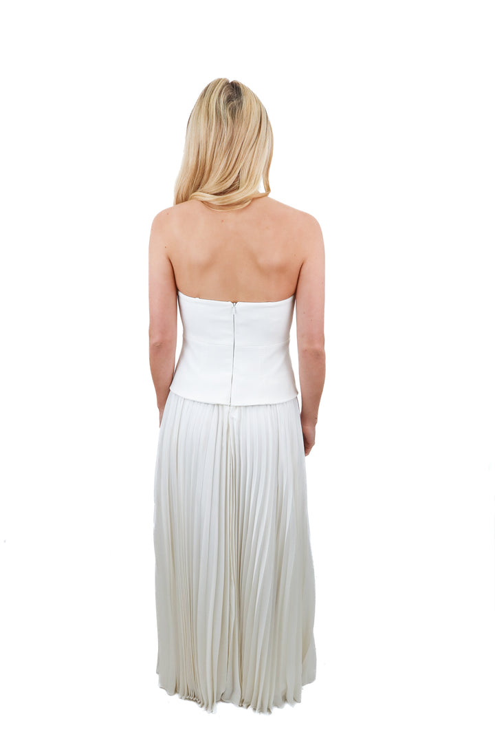antonio melani white strapless maxi dress (6; retail $299)