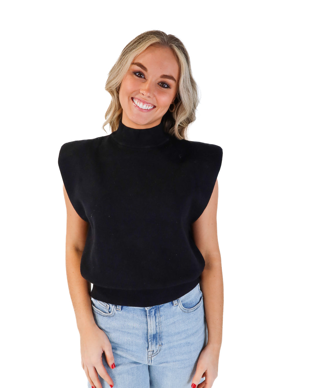 Vici black knit sleeveless top (s; retails for $54)