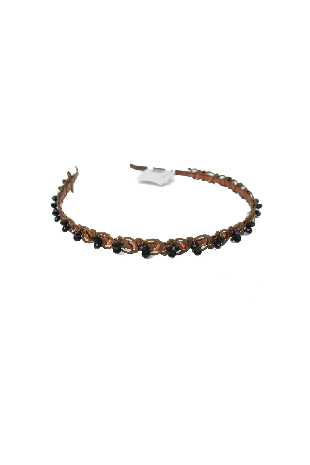 gold and black beaded headband