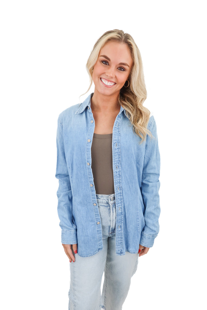 mother denim button up top NWT (m; retail $248)