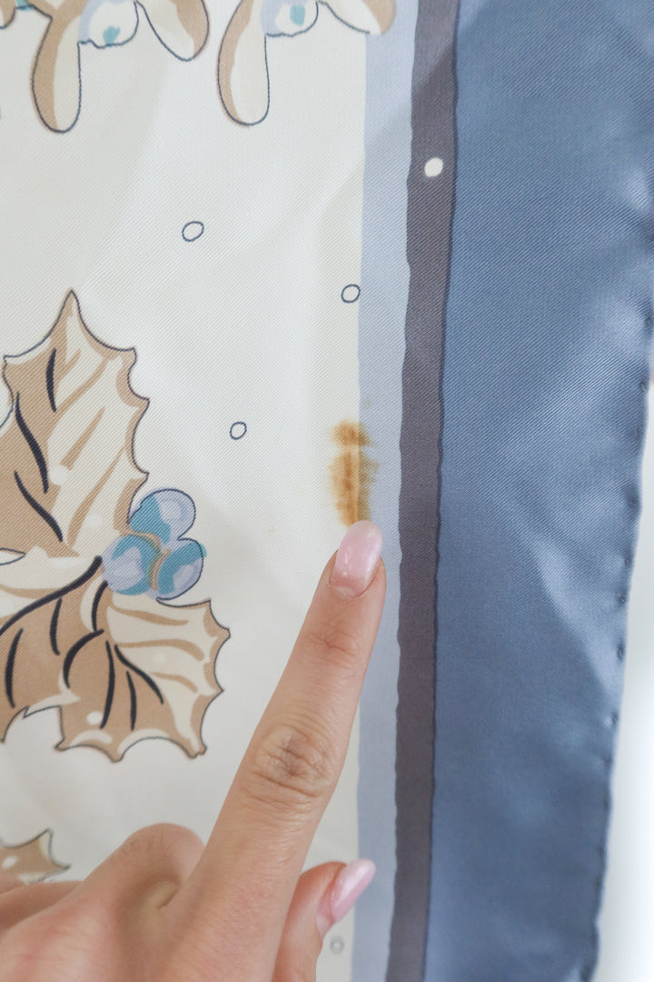 Celine icy blue and white silk scarf (retail $590)