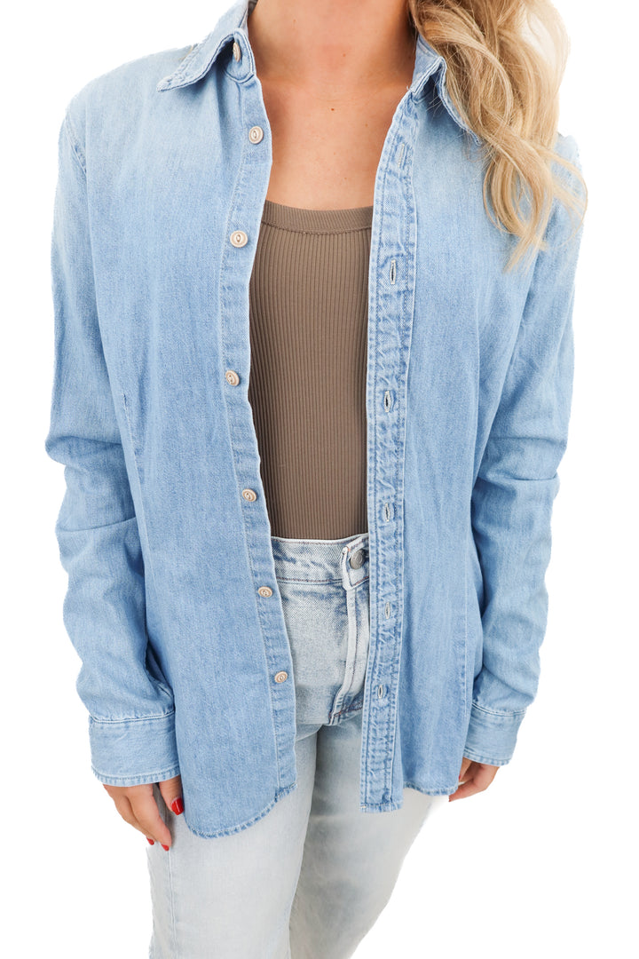 mother denim button up top NWT (m; retail $248)