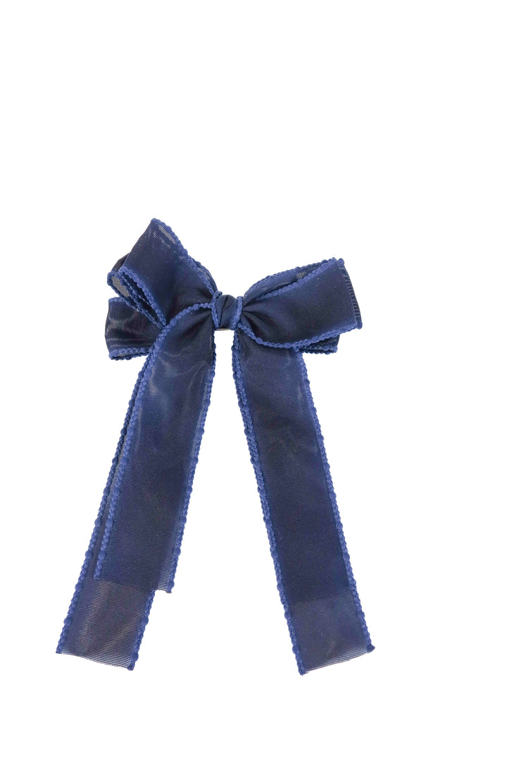 clip paris navy bow hair clip