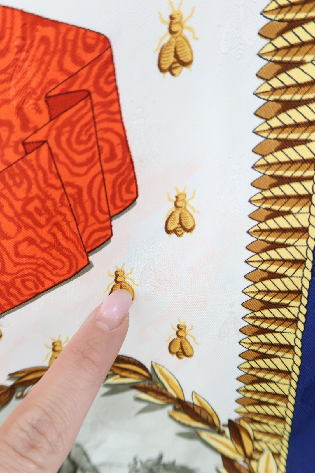 Hermes "napoleon" silk scarf (vintage; est. $690)