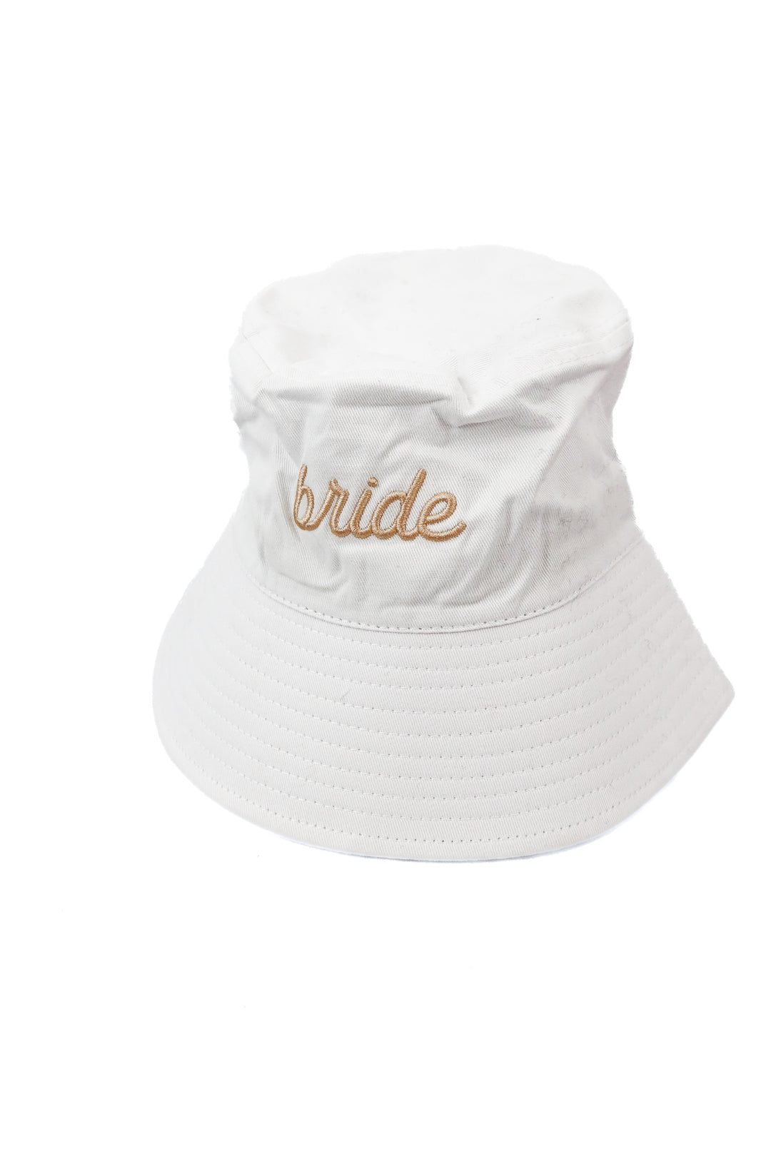 Bride white bucket hat