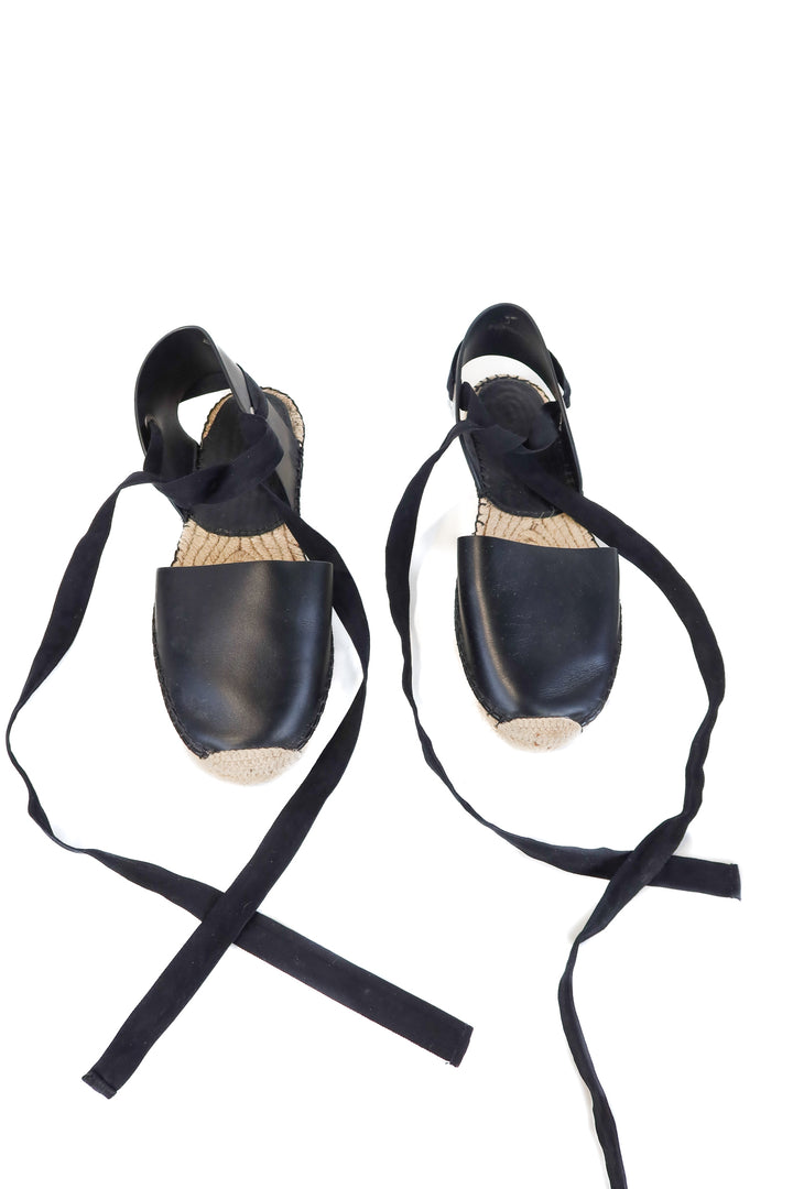 dior black espadrilles sandals (38; retail $890)