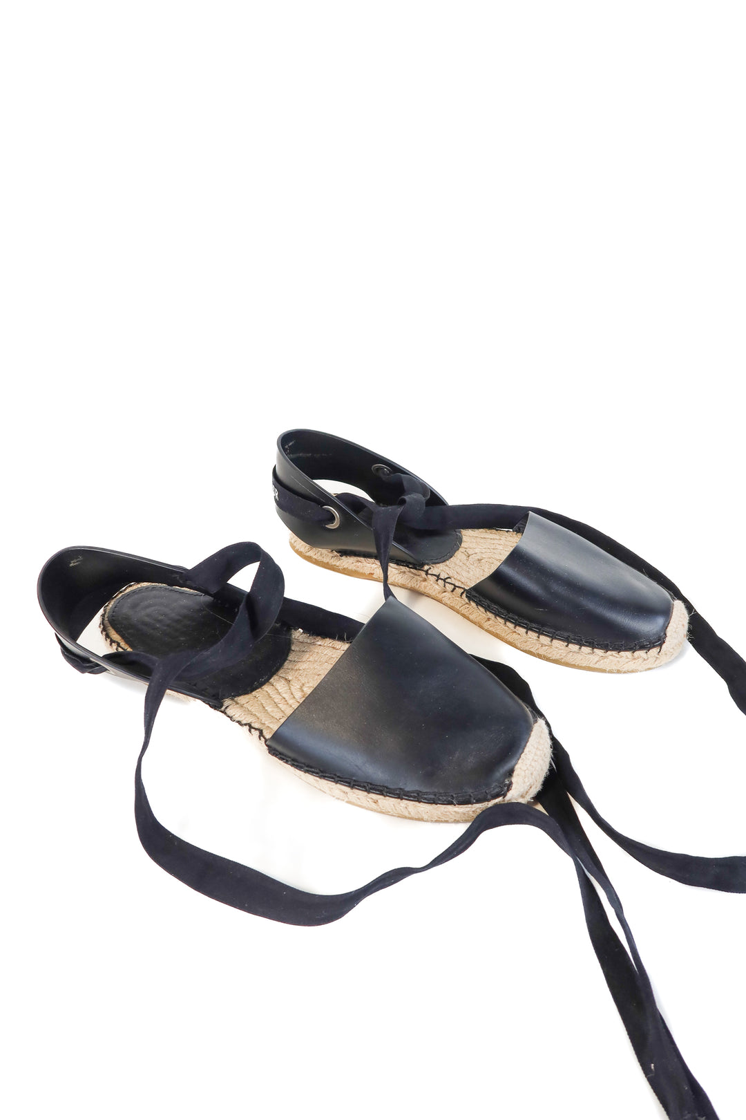 dior black espadrilles sandals (38; retail $890)