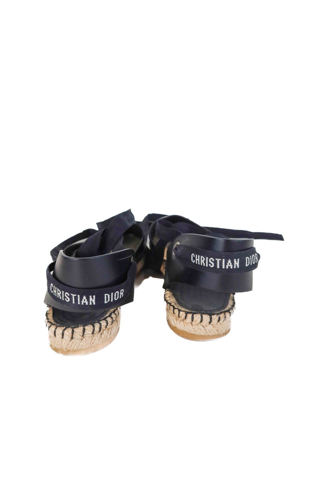 dior black espadrilles sandals (38; retail $890)