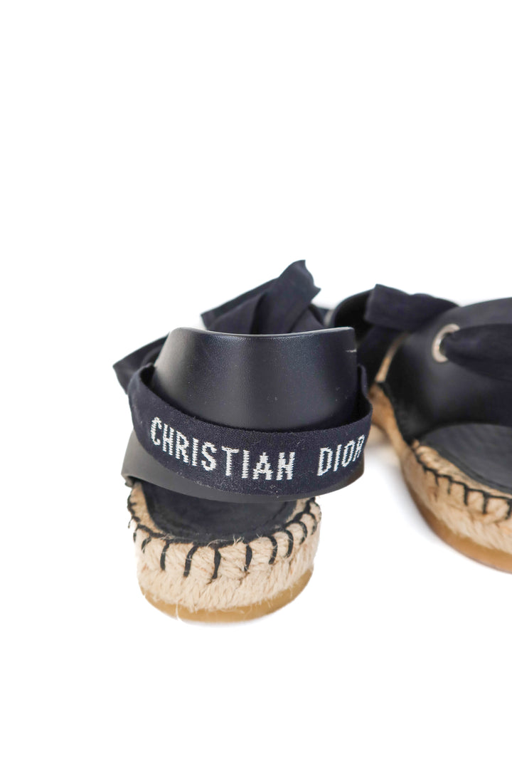 dior black espadrilles sandals (38; retail $890)