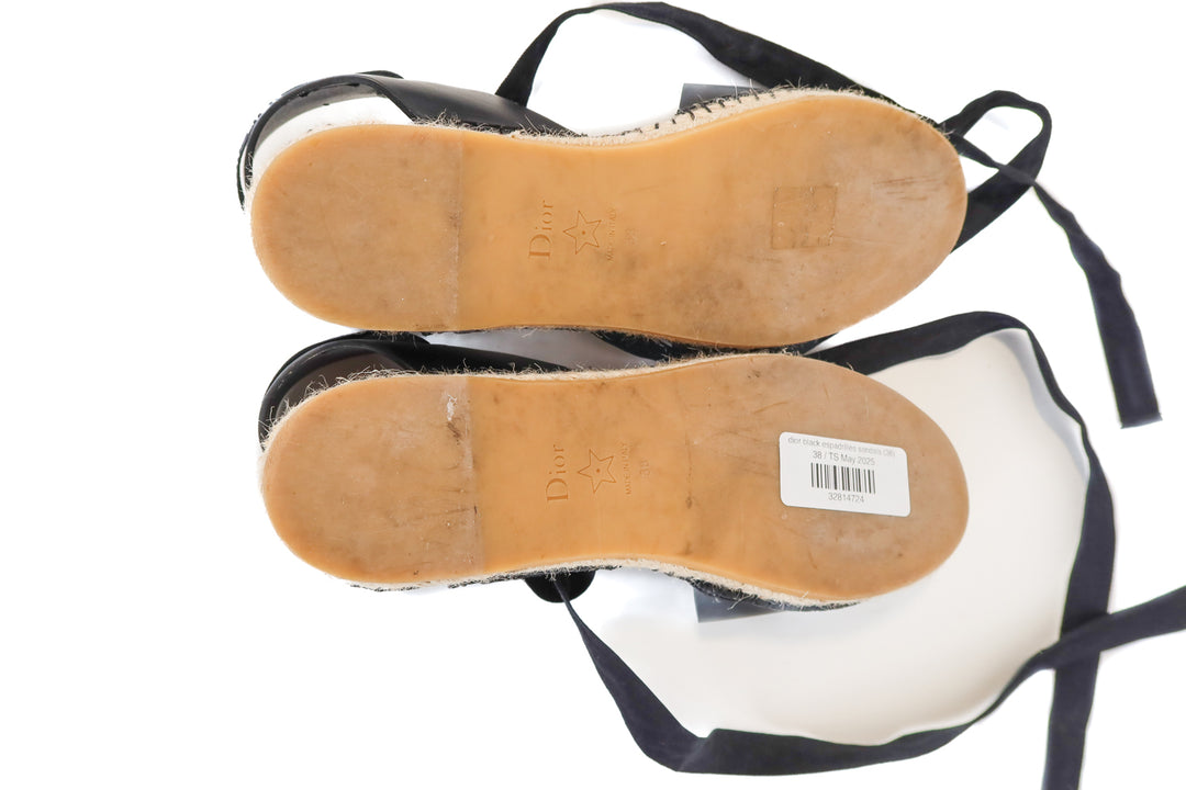 dior black espadrilles sandals (38; retail $890)
