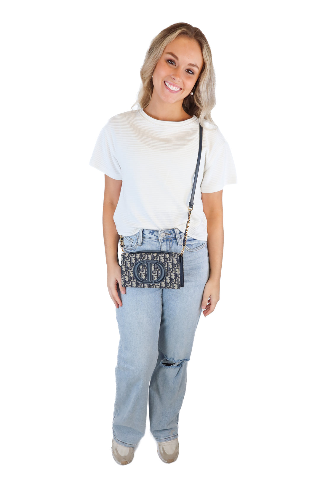 Dior CD Signature Mini Bag In Blue Oblique Jacquard (retail $2,650)*