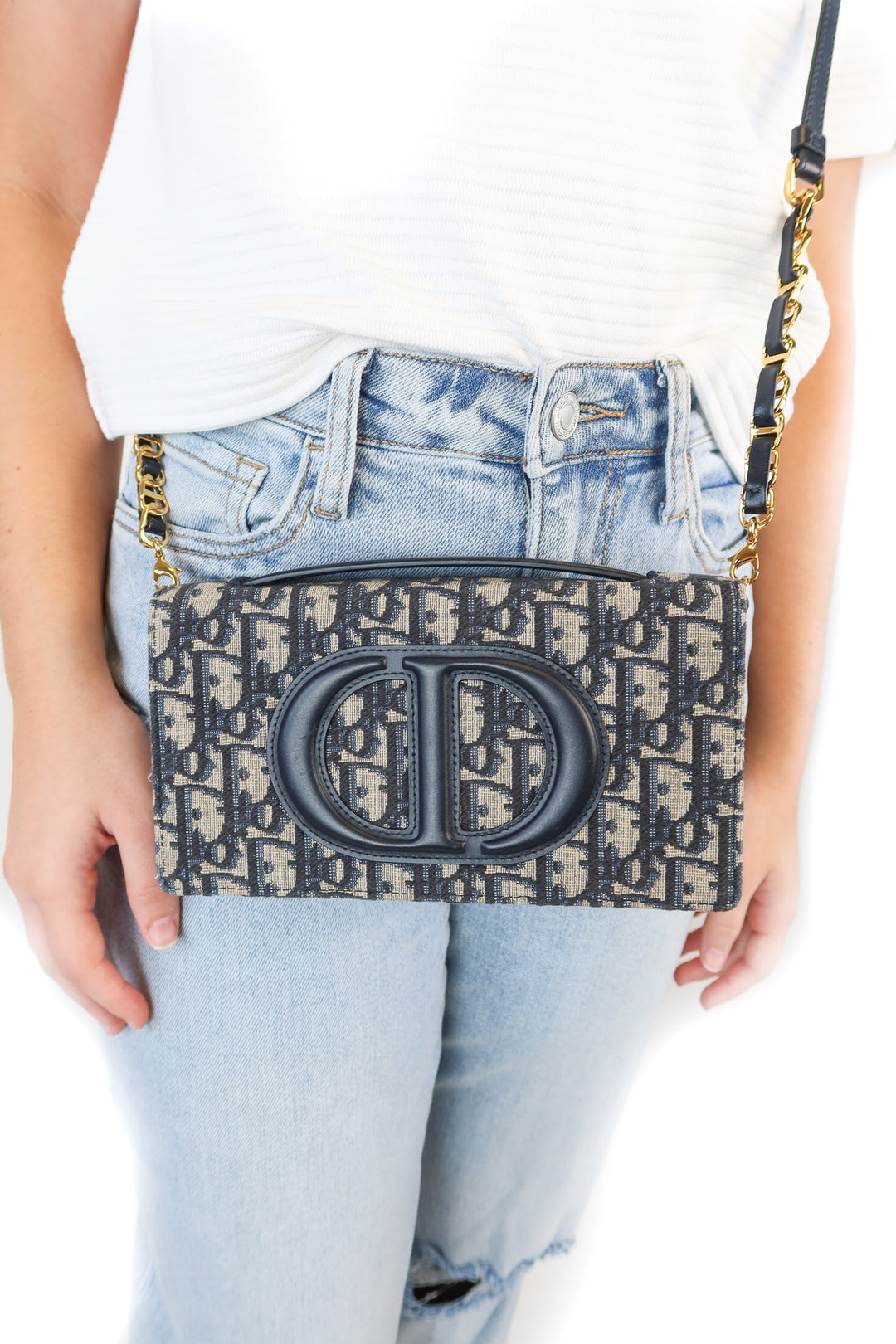 Dior CD Signature Mini Bag In Blue Oblique Jacquard (retail $2,650)*