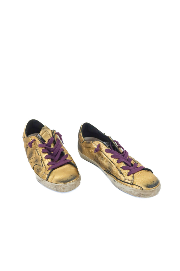 golden goose superstar metallic gold leather (40/ US10; retail $795)