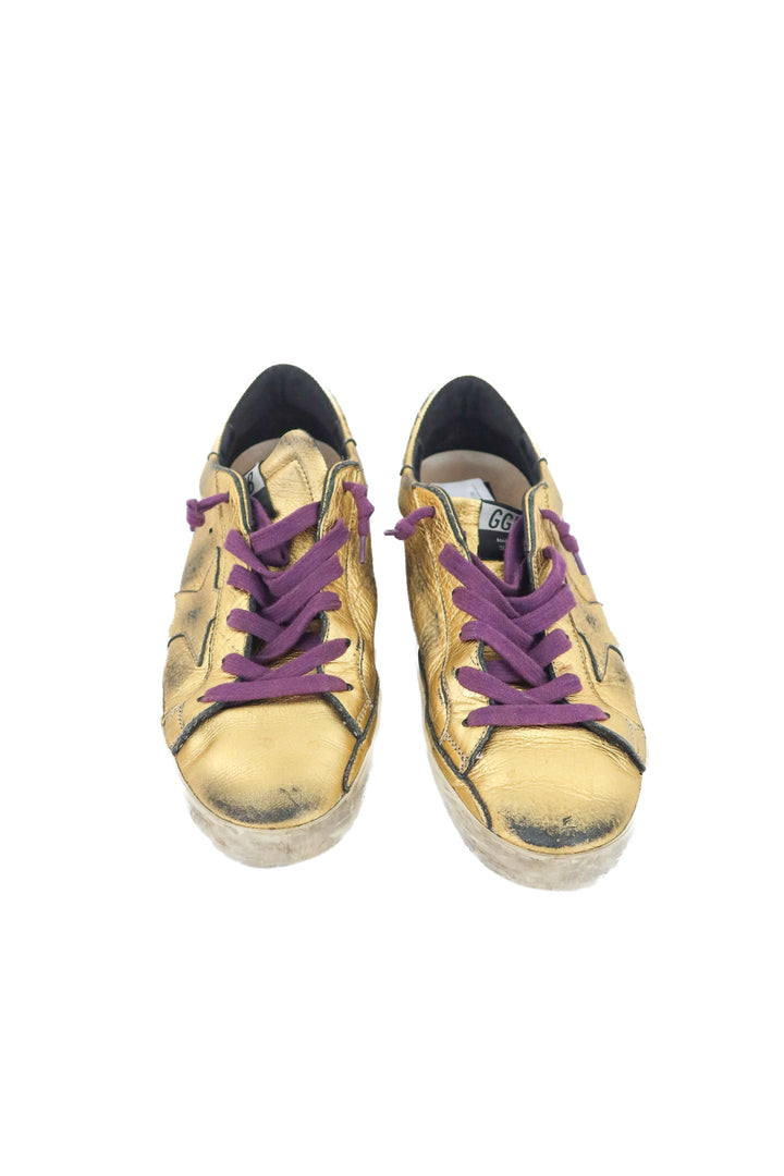 golden goose superstar metallic gold leather (40/ US10; retail $795)