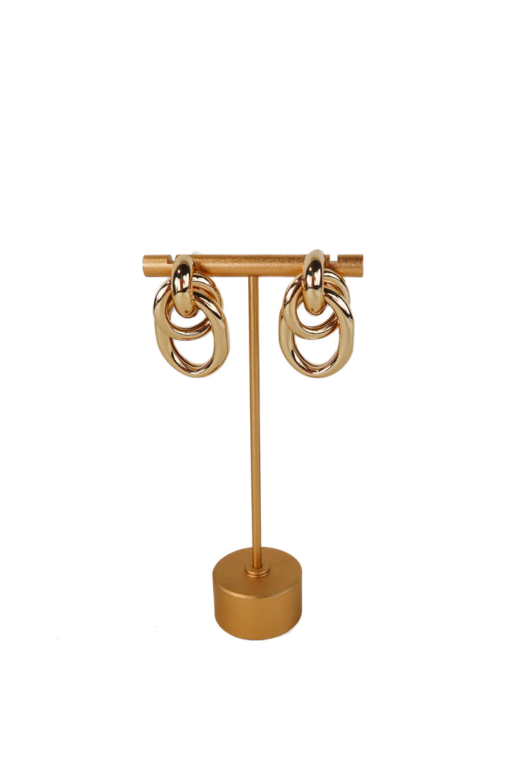 gold double hoop earrings
