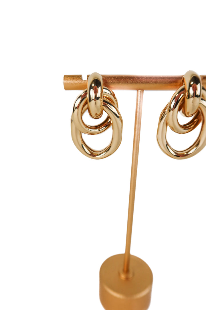 gold double hoop earrings