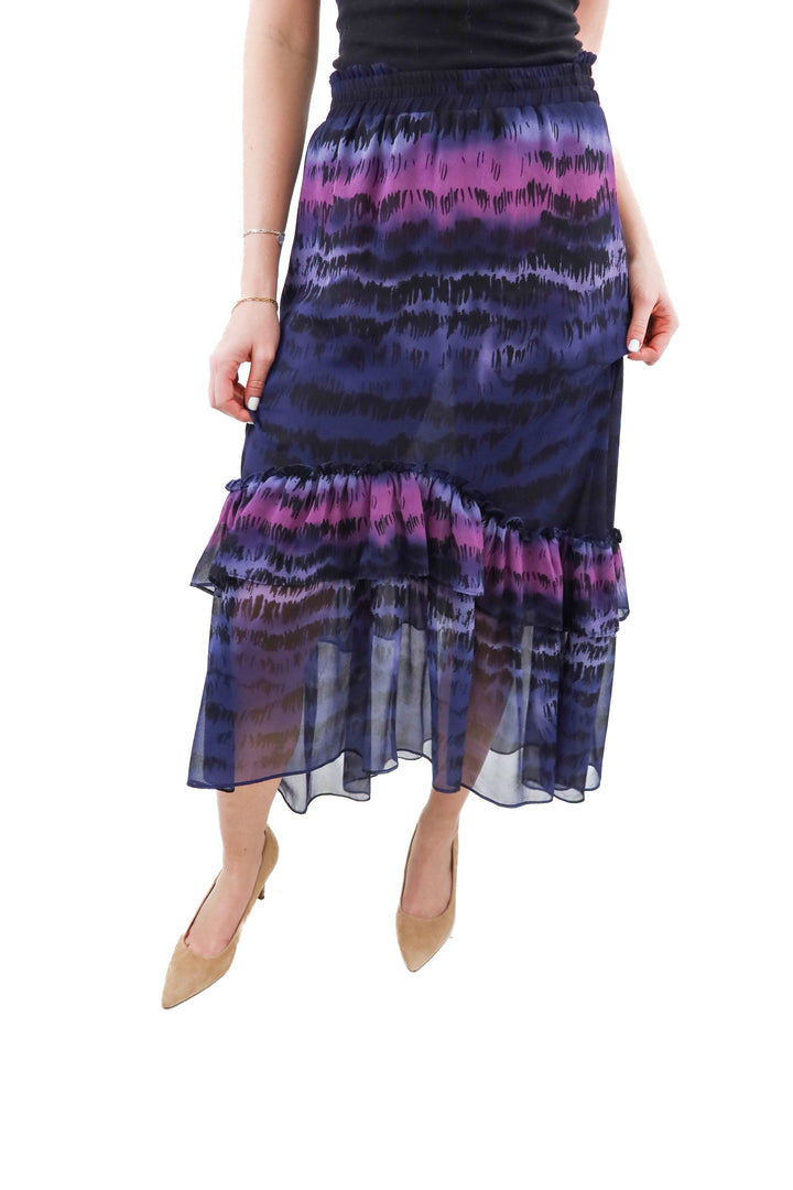 Misa purple ombre sheer maxi skirt NWT (M)